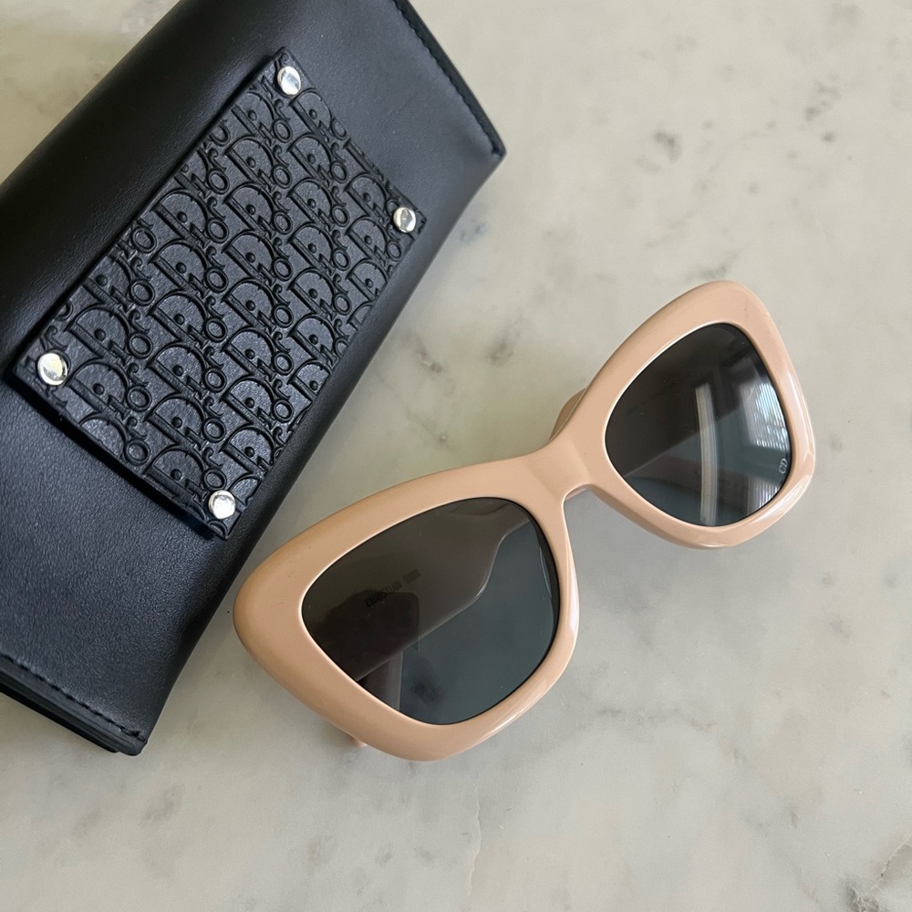 Dior Beige Sunglasses with Black Case